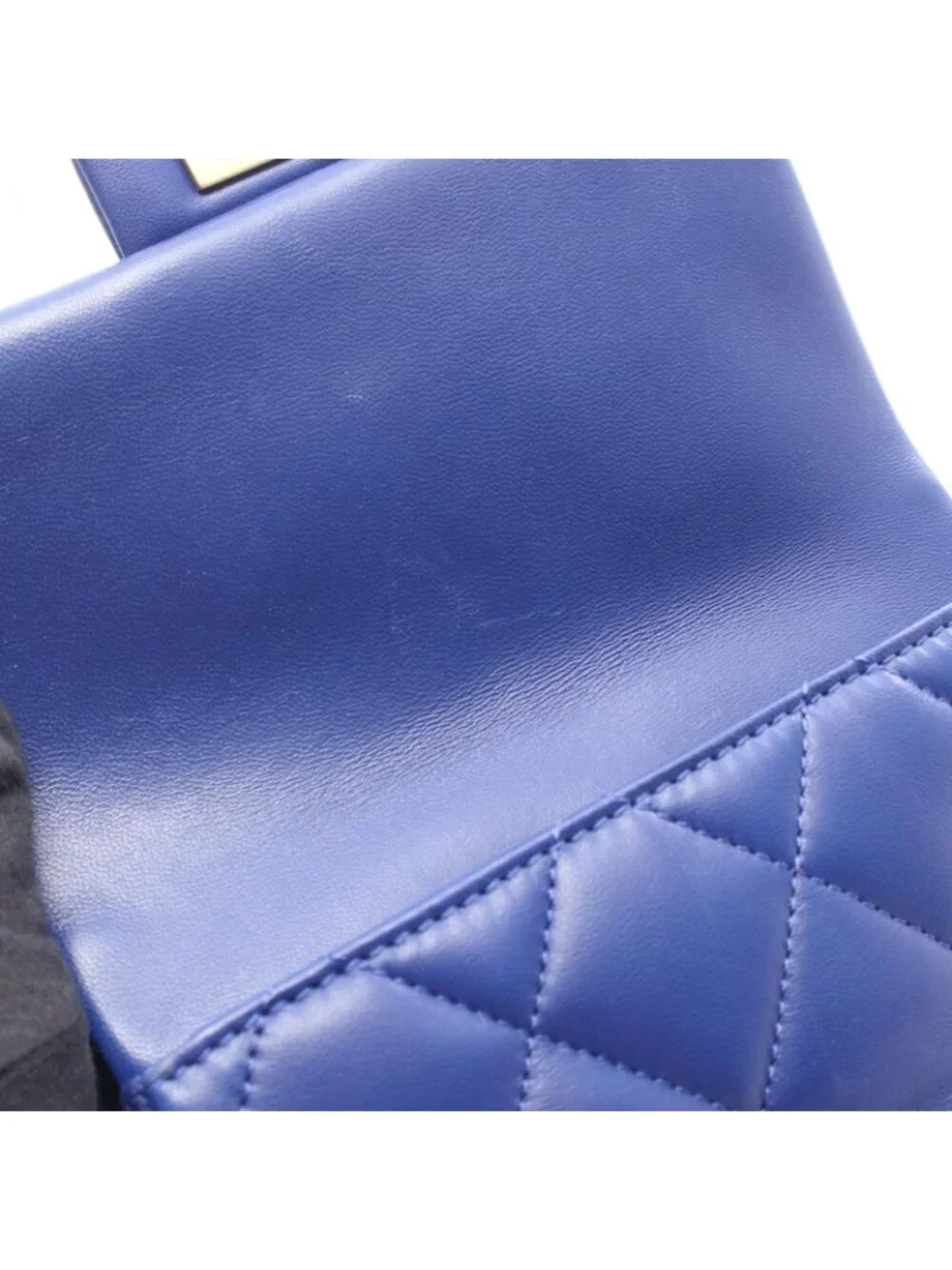 Chanel Shoulder Bag Quilted Mini Blue Lambskin Mini Chain
